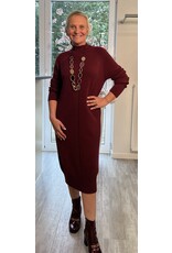 Italie Kleed bordeaux met opstaande coll