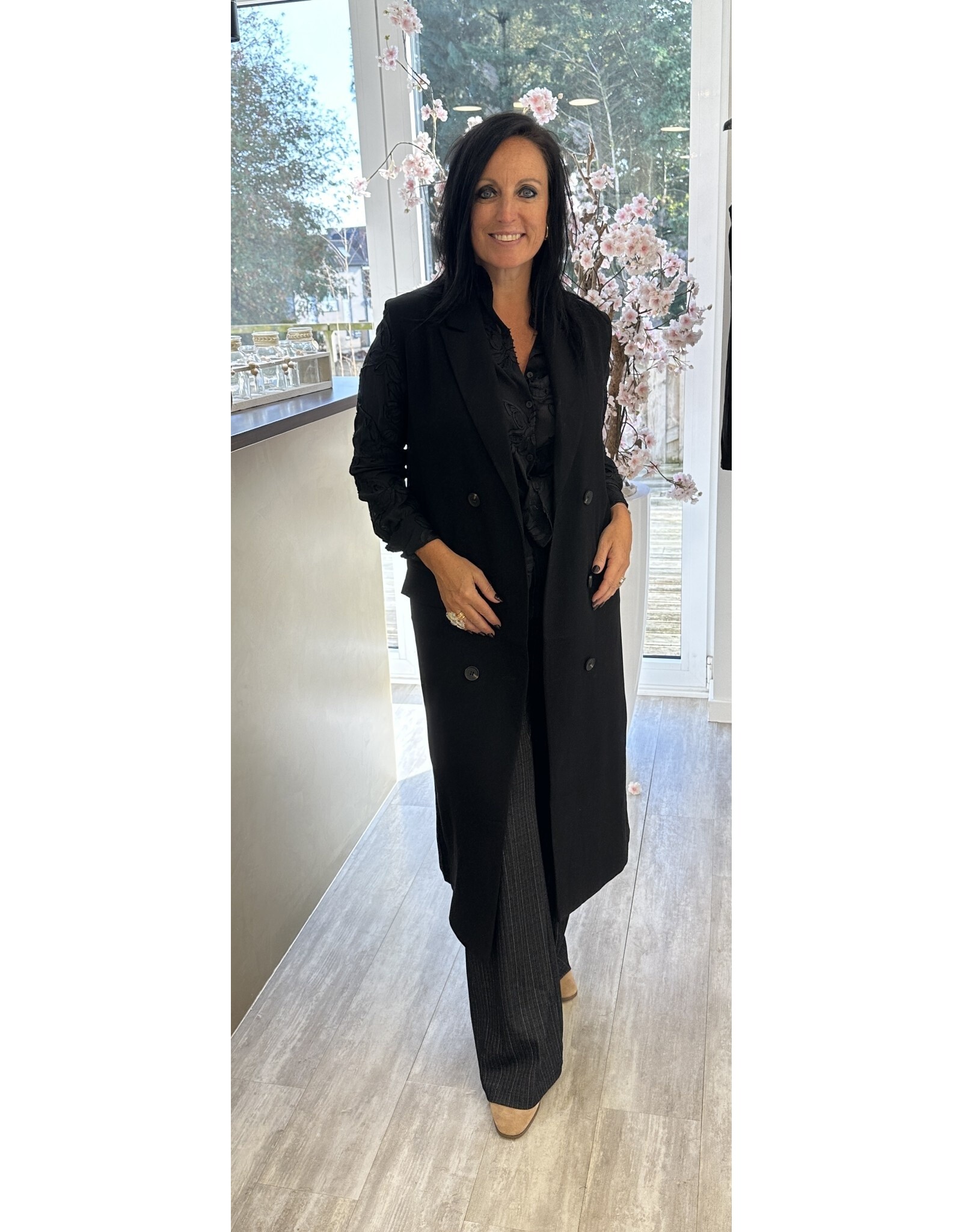 Kaffe Gilet Amerie zwart black deep