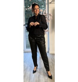 Kaffe Broek lederlook Black