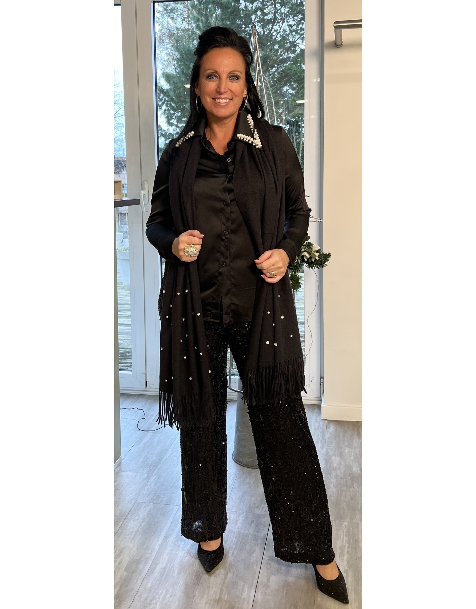 Brussel Broek zwart met paillettes