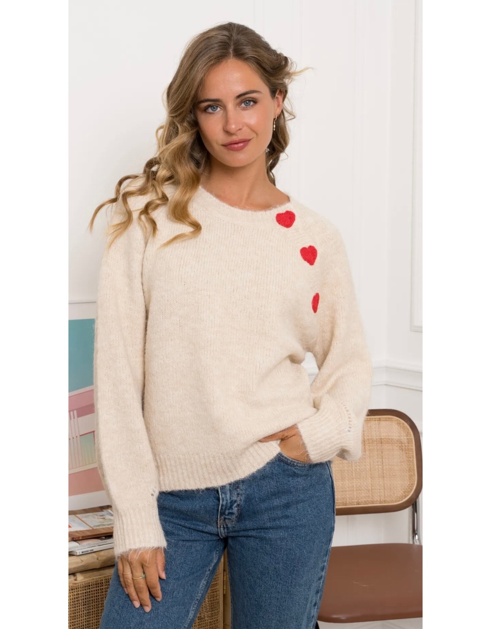 Parijs Trui beige met hart