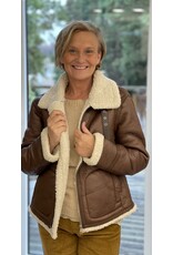 Jas Lederlook bruin