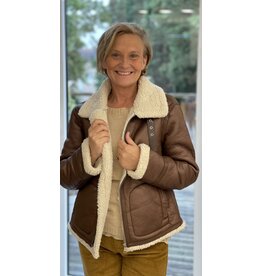 Jas Lederlook bruin