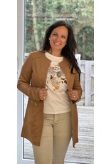 Jas cognac met zakken