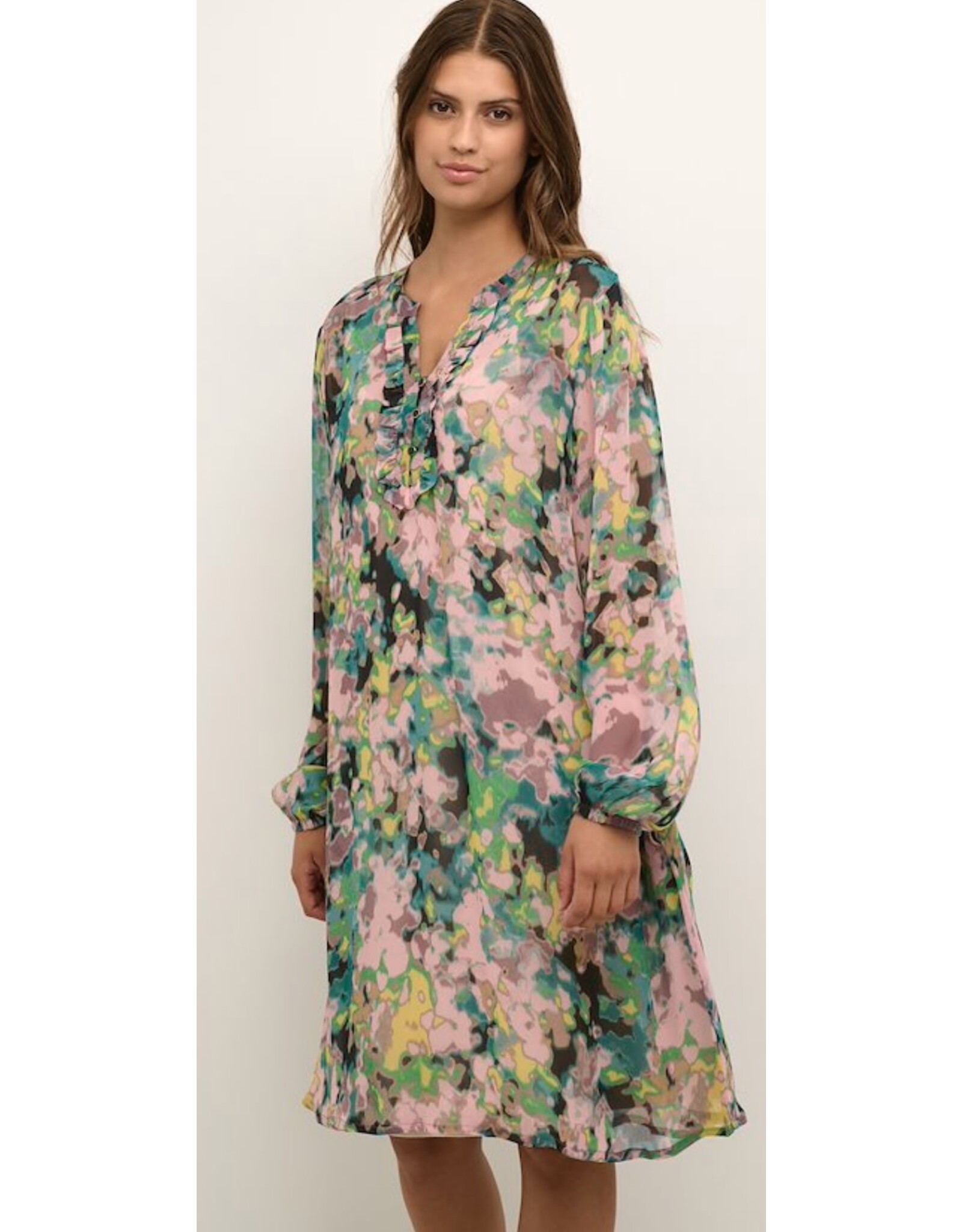 Cream Kleed multi color print cream