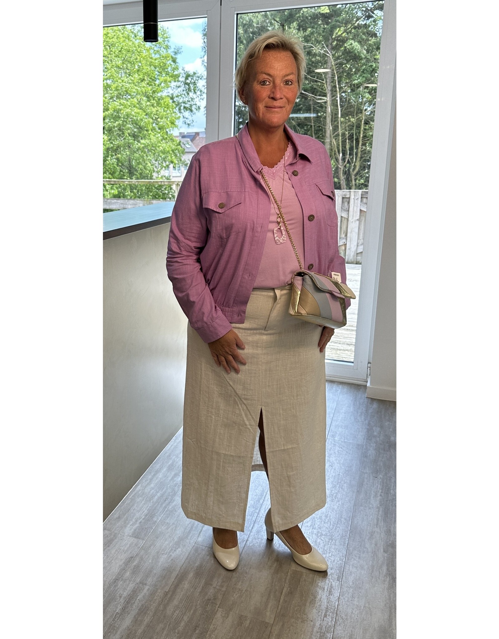 Zeze Jas lila met knoop