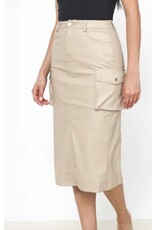 Parijs Rok lederlook beige
