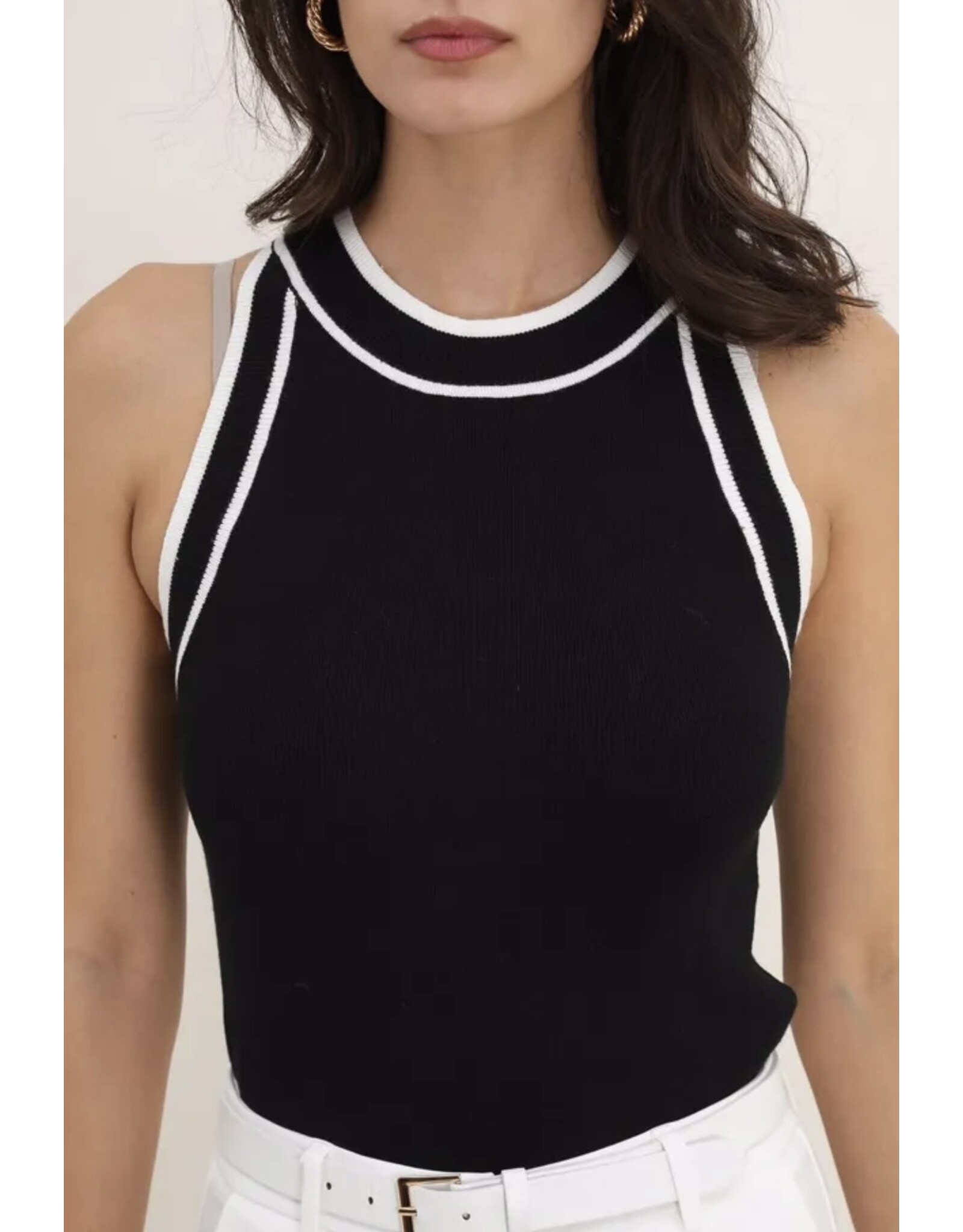 Parijs Top zwart/wit