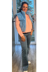 Parijs Jeans gekleurde knopen wide leg