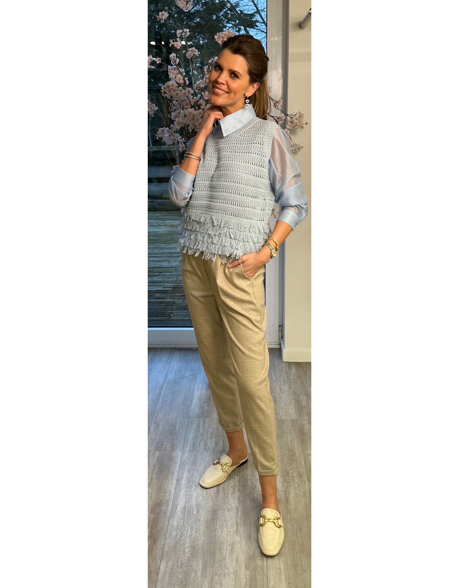 Italie Broek Nina licht gestreept