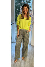 Italie Broek grijs/geel quadri