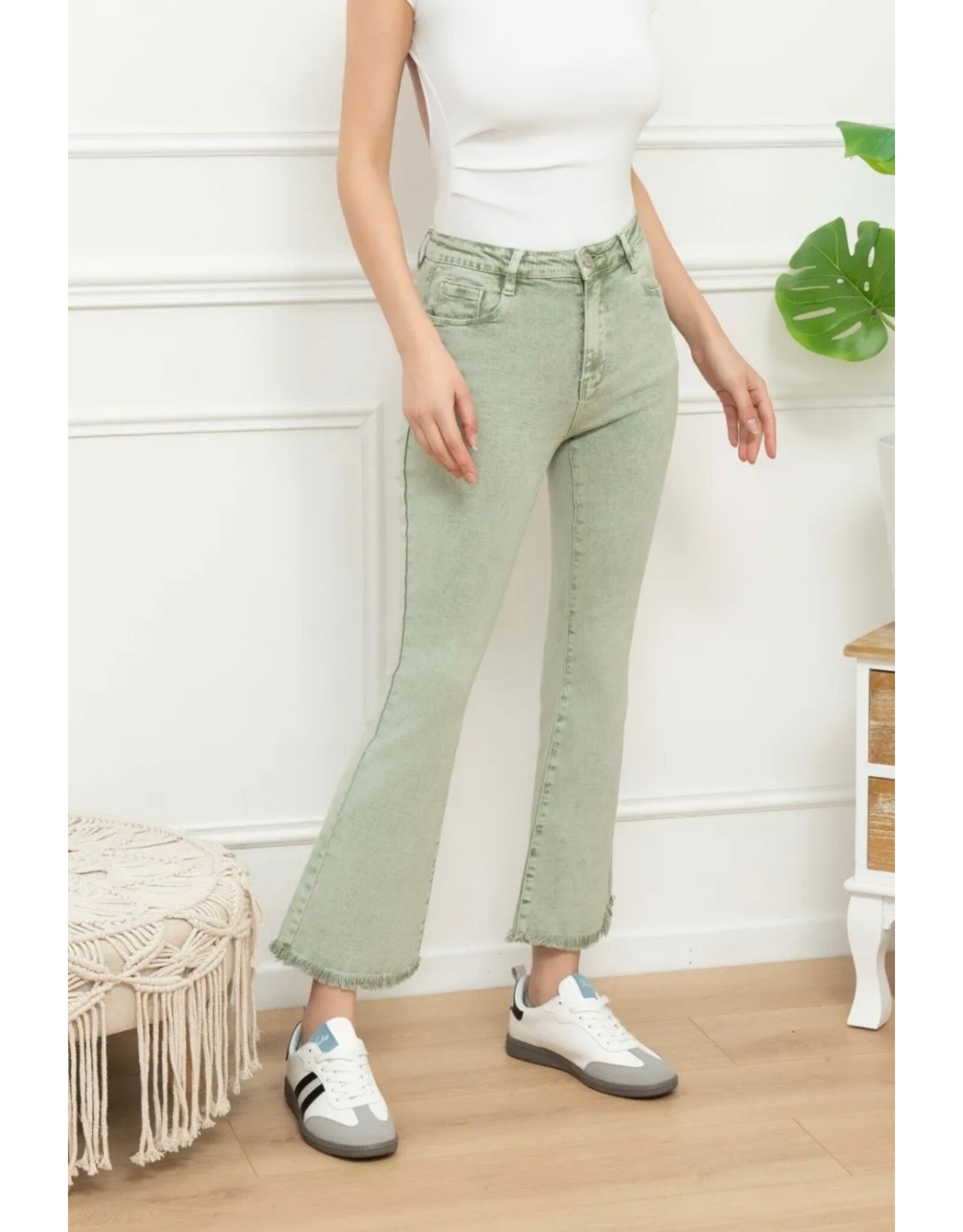 Brussel Broek flared light kaki