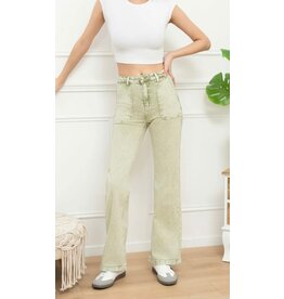 Parijs Jeansbroek rechte pijpen groen