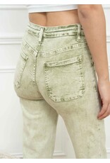 Parijs Jeansbroek rechte pijpen groen
