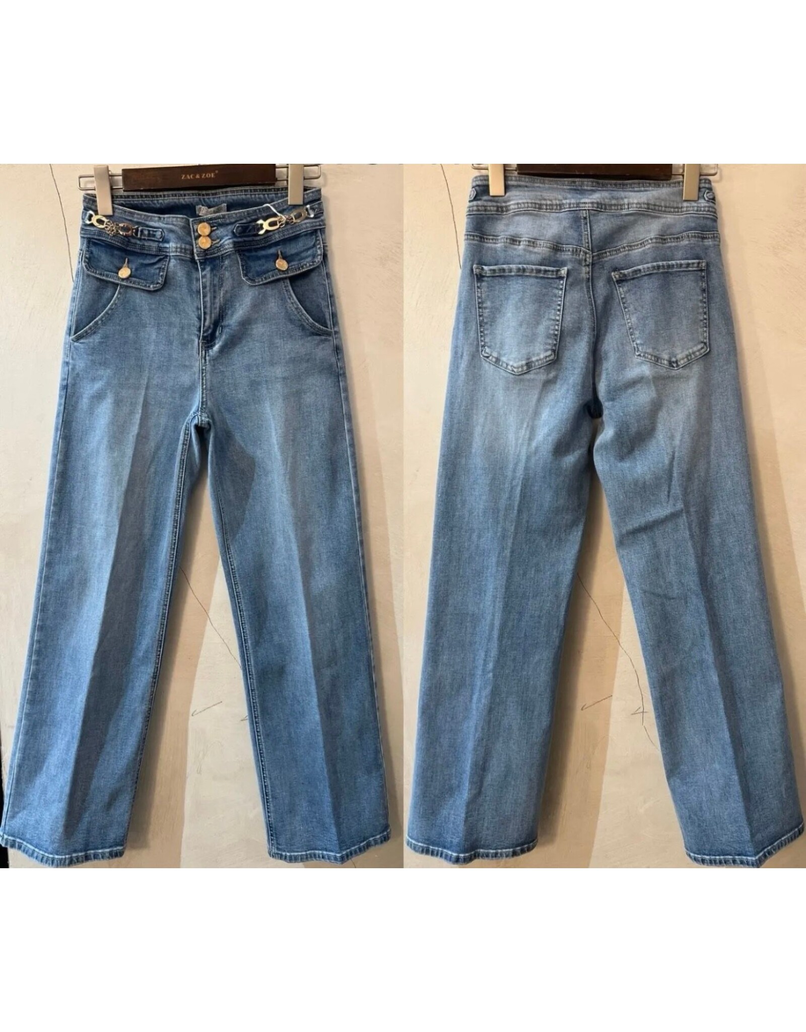 Parijs Jeansbroek rechte pijpen blauw