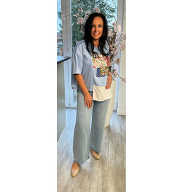 Italie Trui blauw print