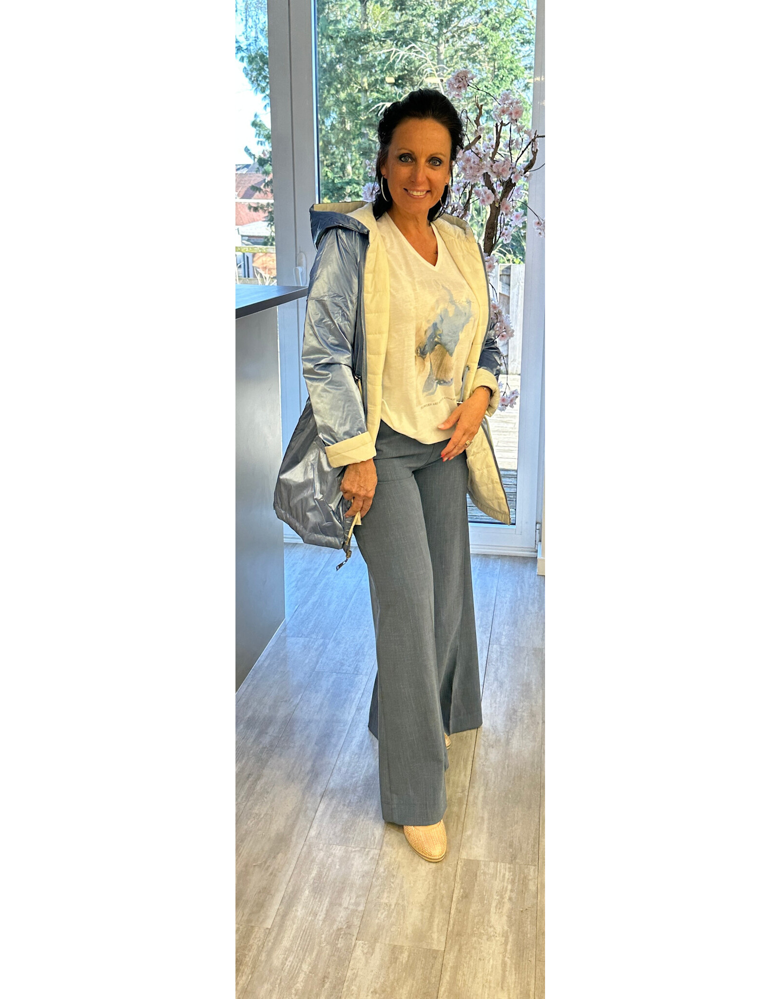 Italie Jas omkeerbaar blauw