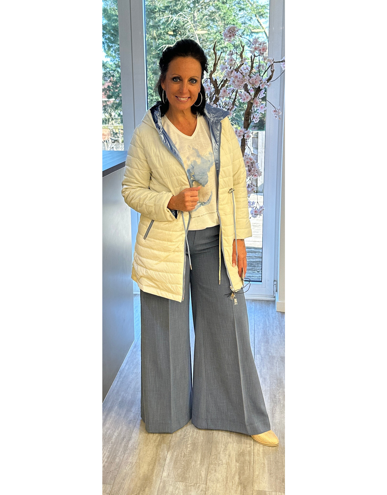 Italie Jas omkeerbaar blauw