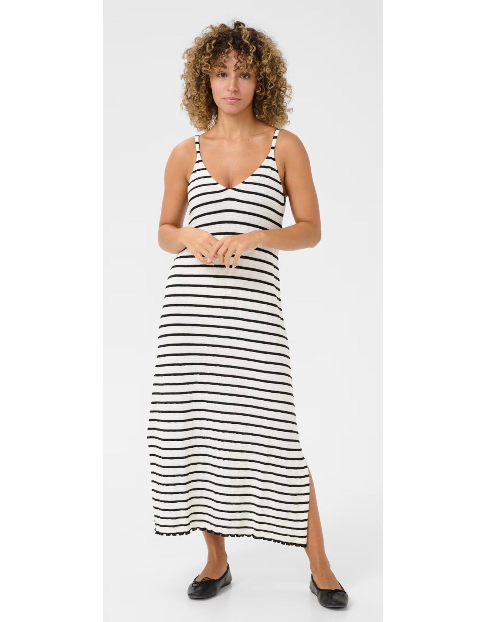 Cream Kleed Jady black stripe