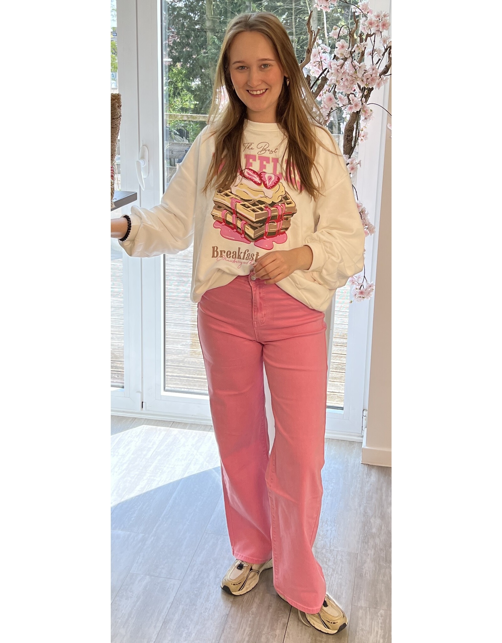 Broek roze wide leg
