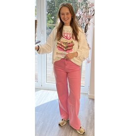Broek roze wide leg