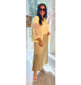 Brussel Gilet/bloes geel broderie