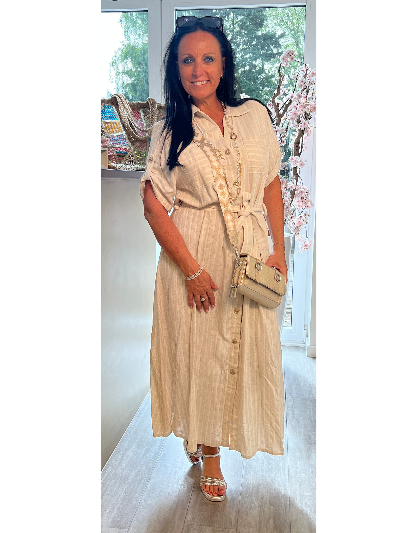 Brussel Kleed Kylie beige/goud