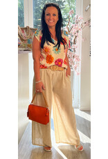 Italie Broek Gisele beige met riem
