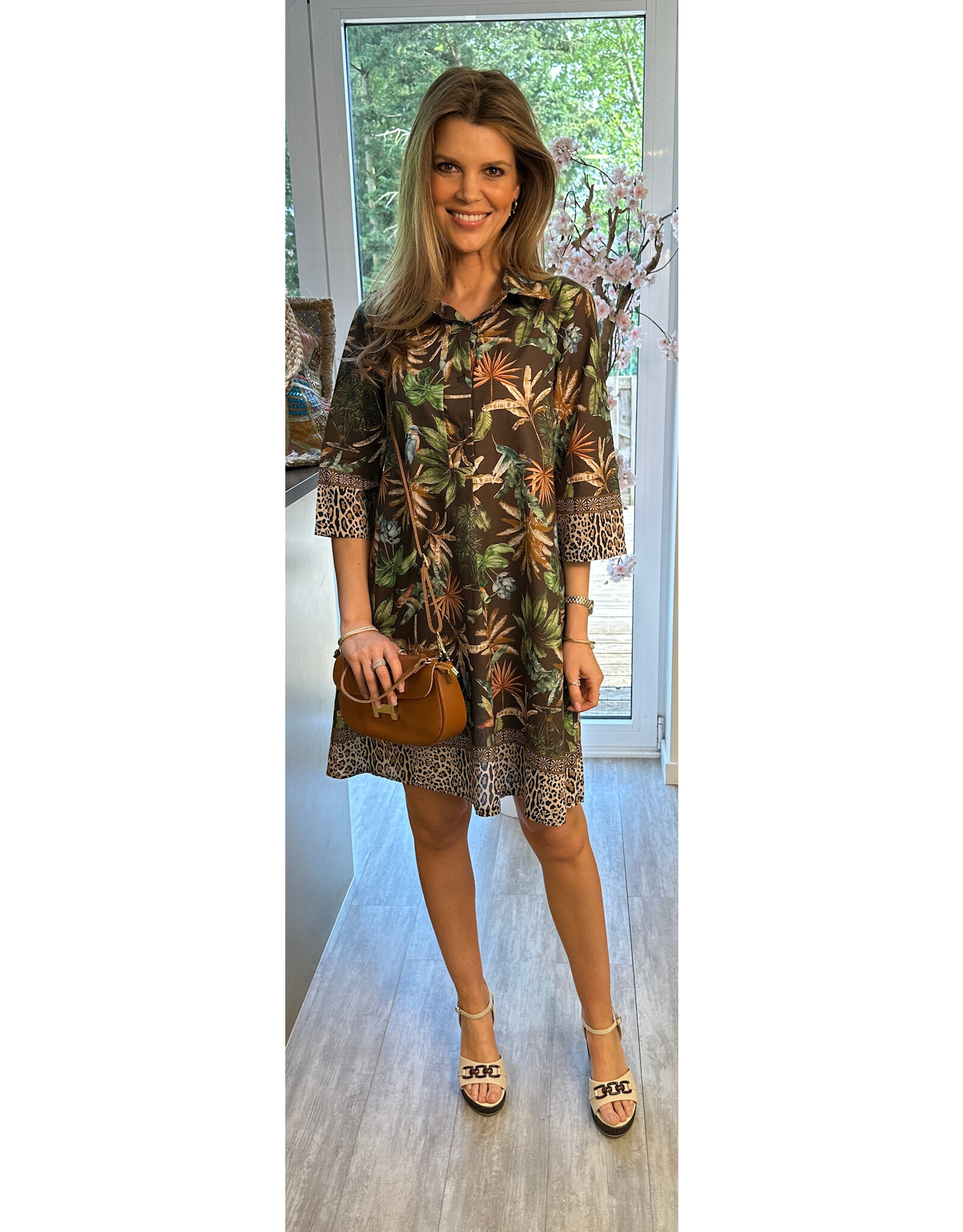 Italie Kleed Angie bruin multicolour