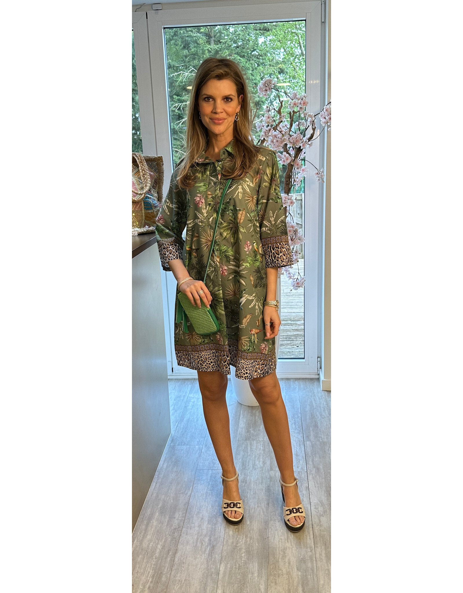 Italie Kleed Angie kaki multicolour