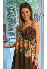 Italie Kleed Tine bruin met bloem