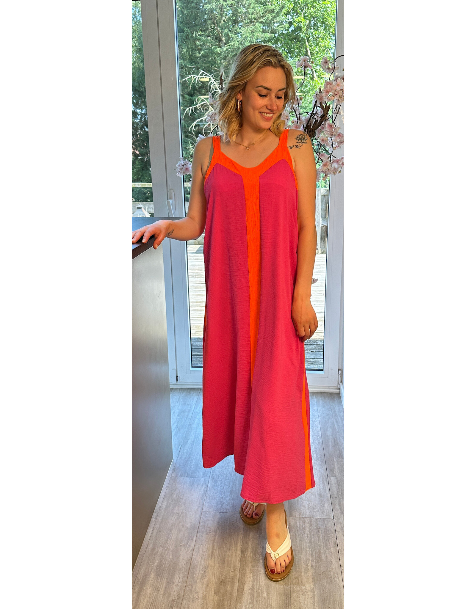 Brussel Kleed Lila / oranje