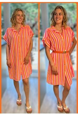 Brussel Kleed Amelie oranje/fushia