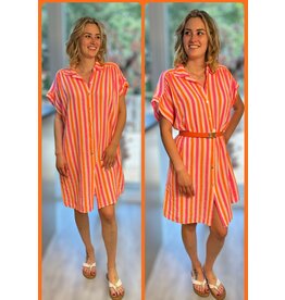 Brussel Kleed Amelie oranje/fushia