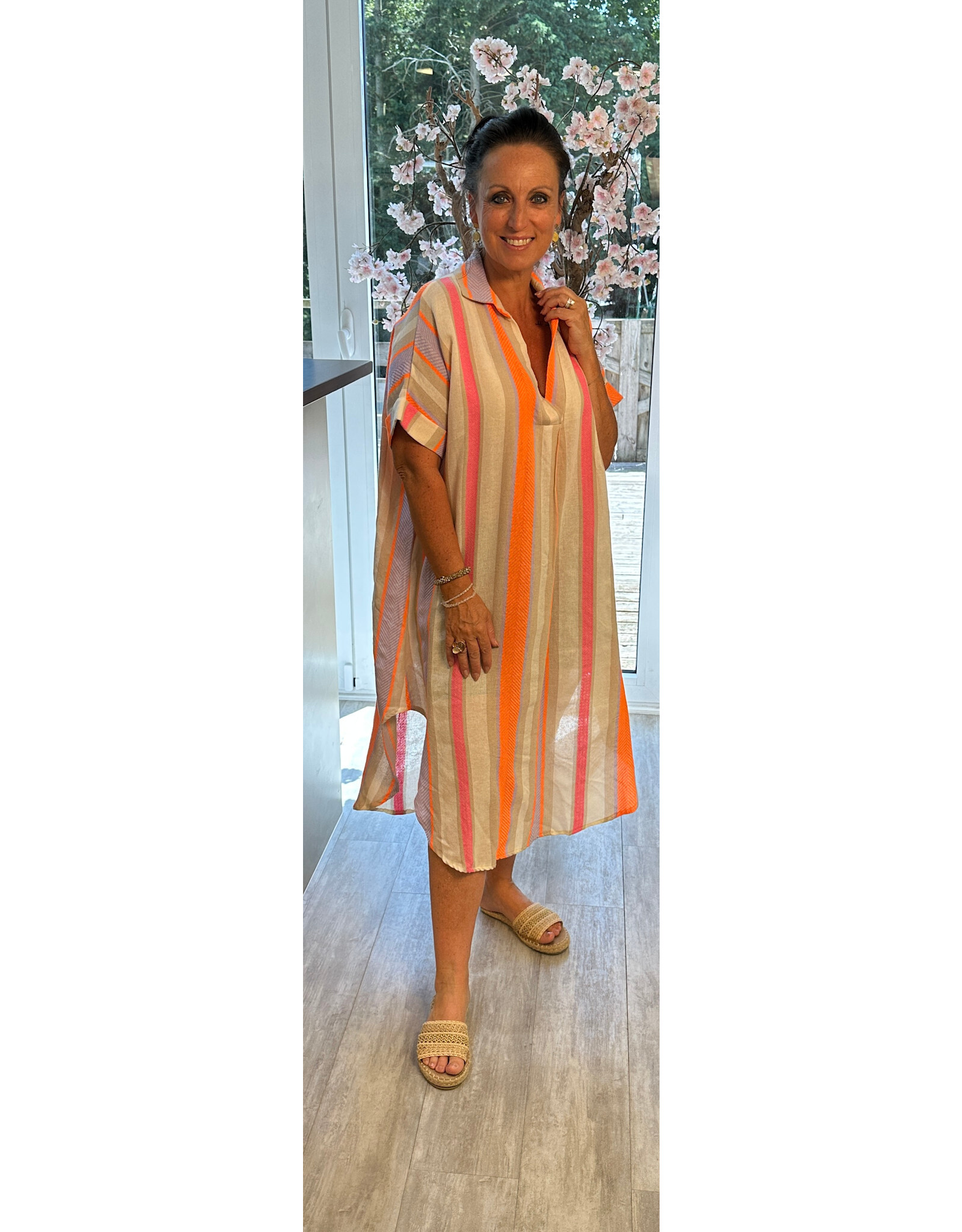 Italie Kleed Steffie multicolour oranje
