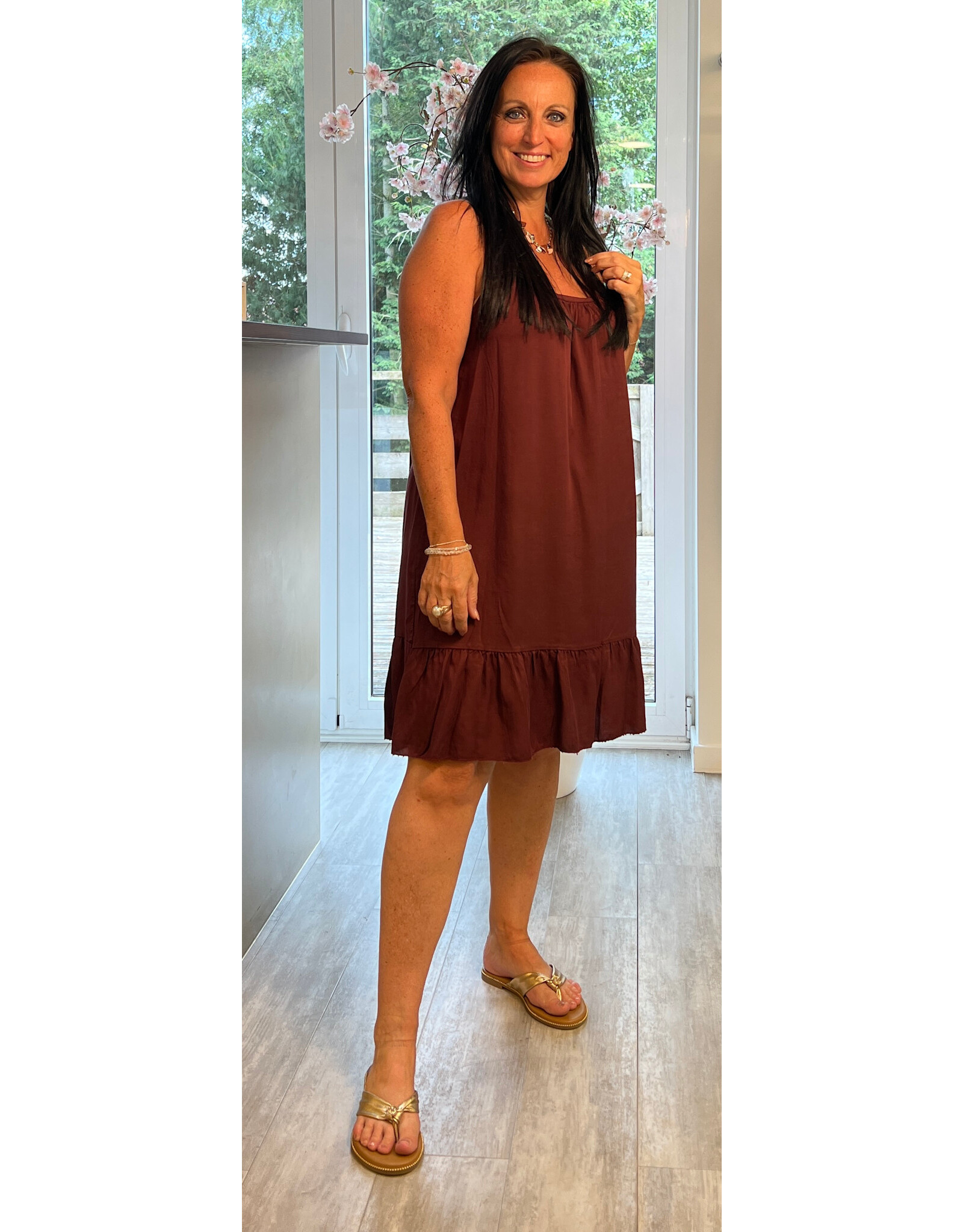 Brussel Kleed Velvet Wine