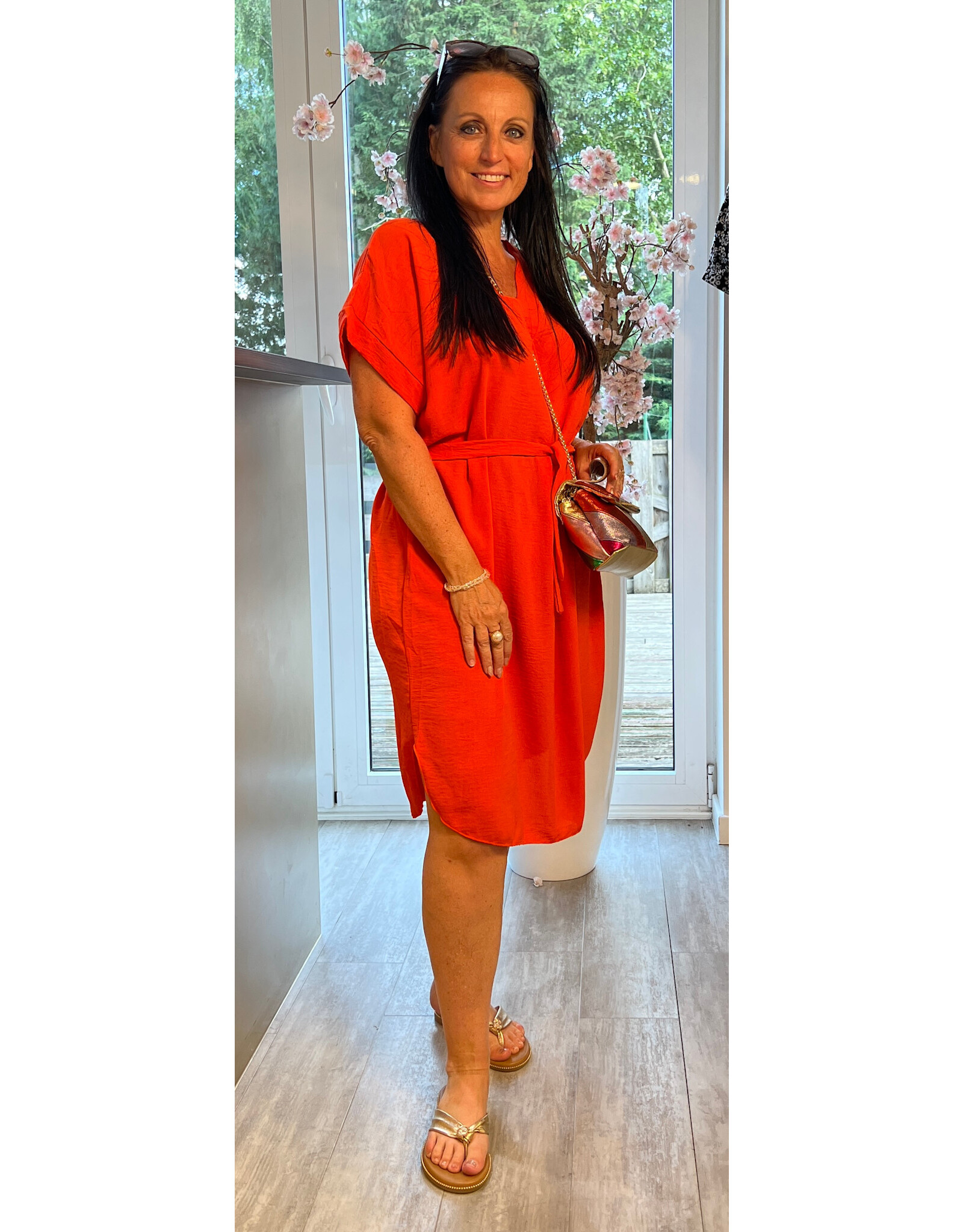 Brussel Dress Orange Flame