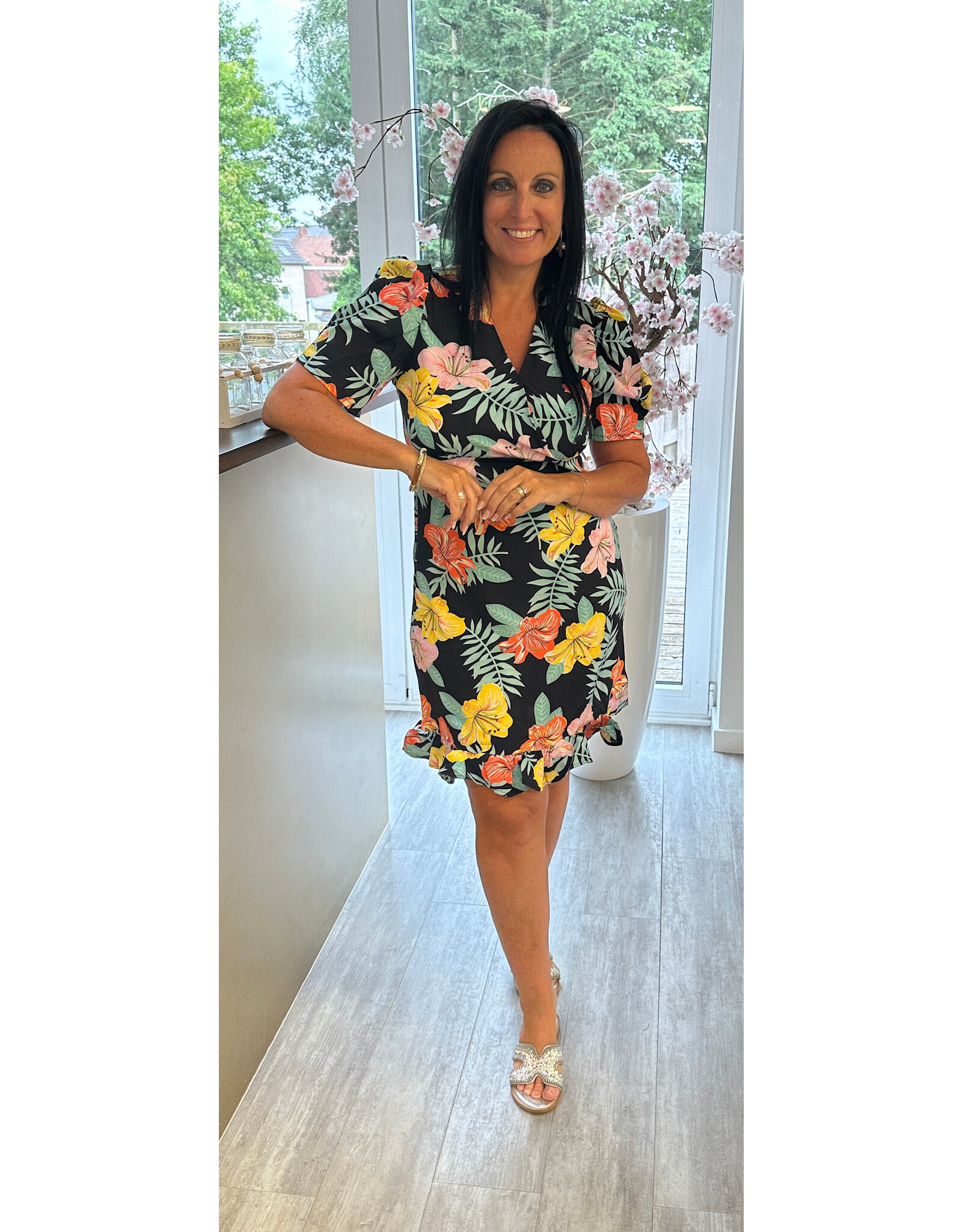 Parijs Kleed Floral noir