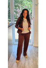 Kaffe Winny t-shirt gestreept fudge