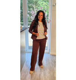 Kaffe Winny t-shirt gestreept fudge