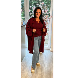 Brussel Gilet bordeaux lang