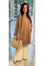 Brussel Gilet taupe lang