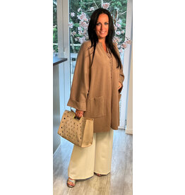 Brussel Gilet taupe lang