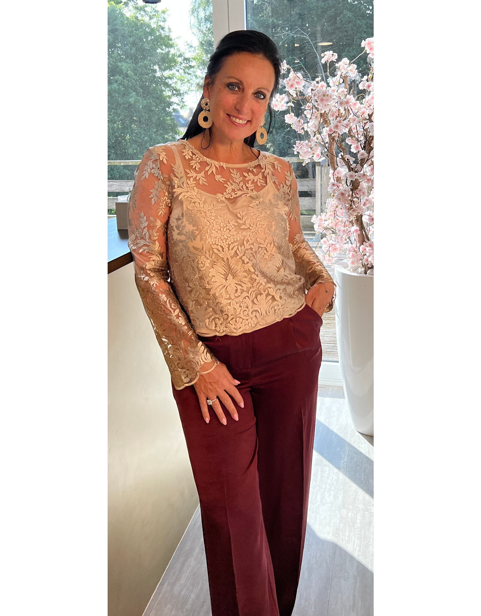 Parijs Bloes kant/top beige