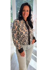 Parijs Bloes justine kant zwart/wit