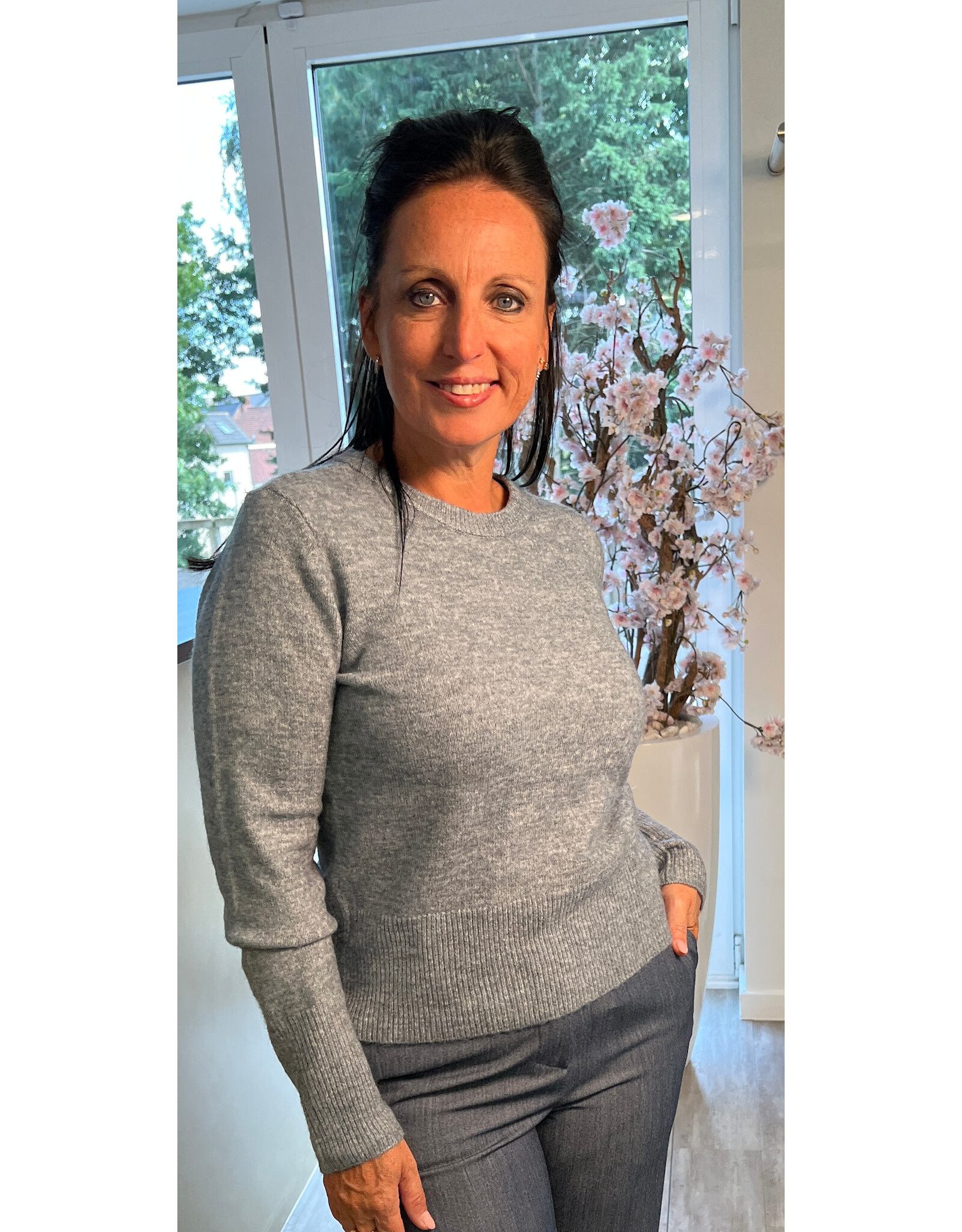 Brussel Broek blauw met bijpassende riem