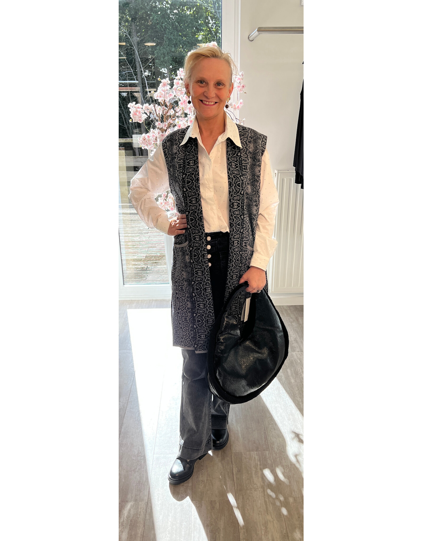 Brussel Gilet boho grijs