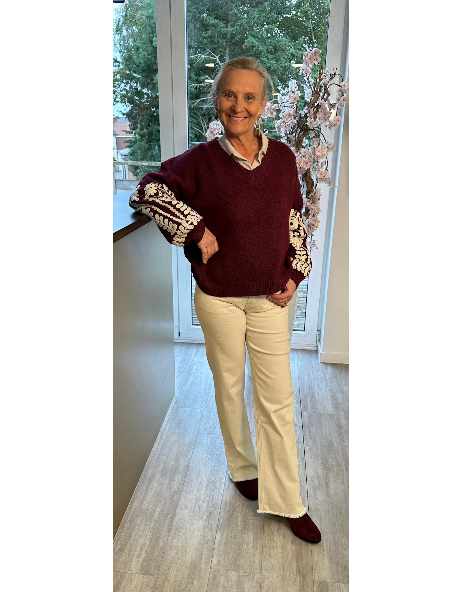 Parijs Trui Floral sleeve