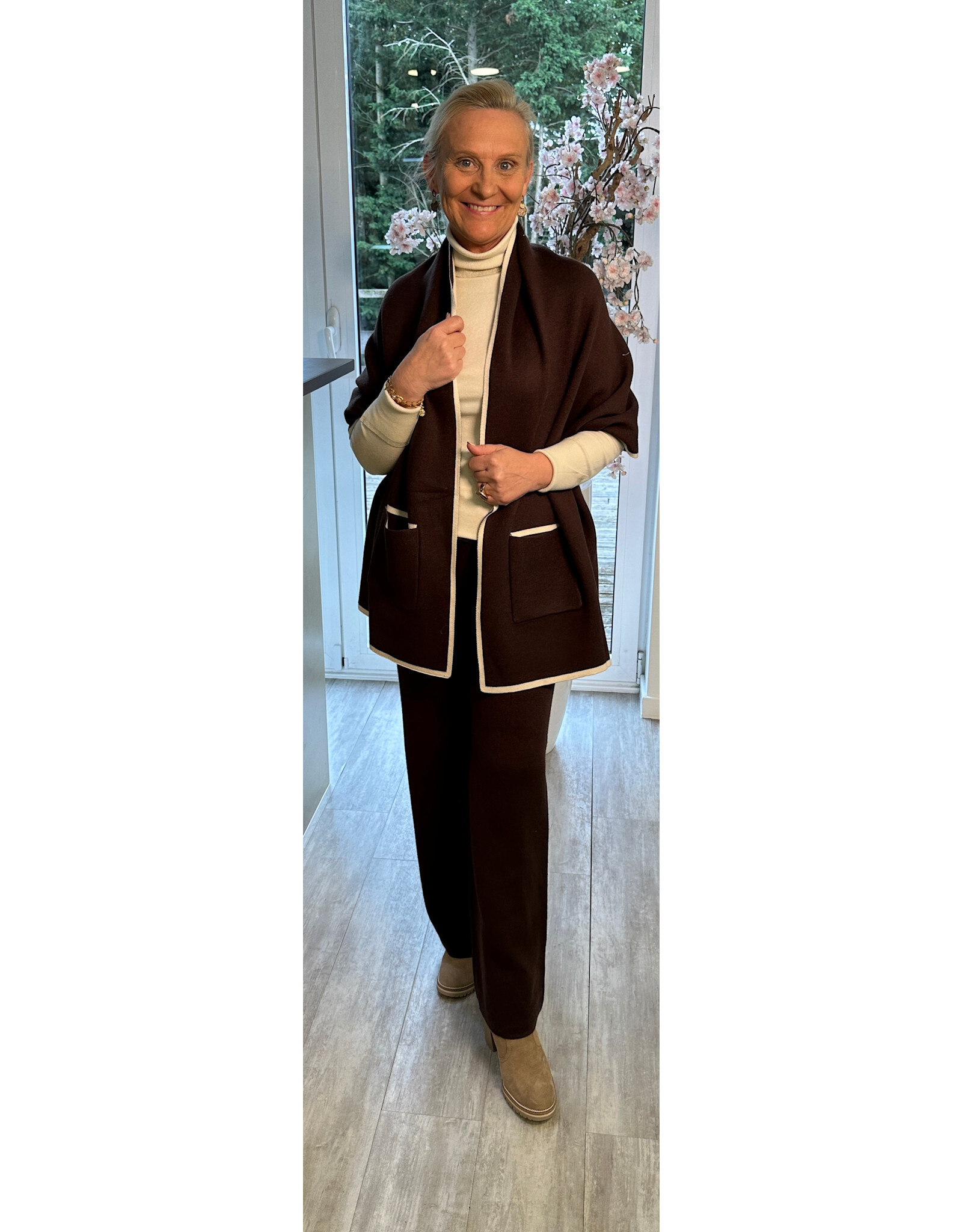 Parijs Gilet/Poncho bruin