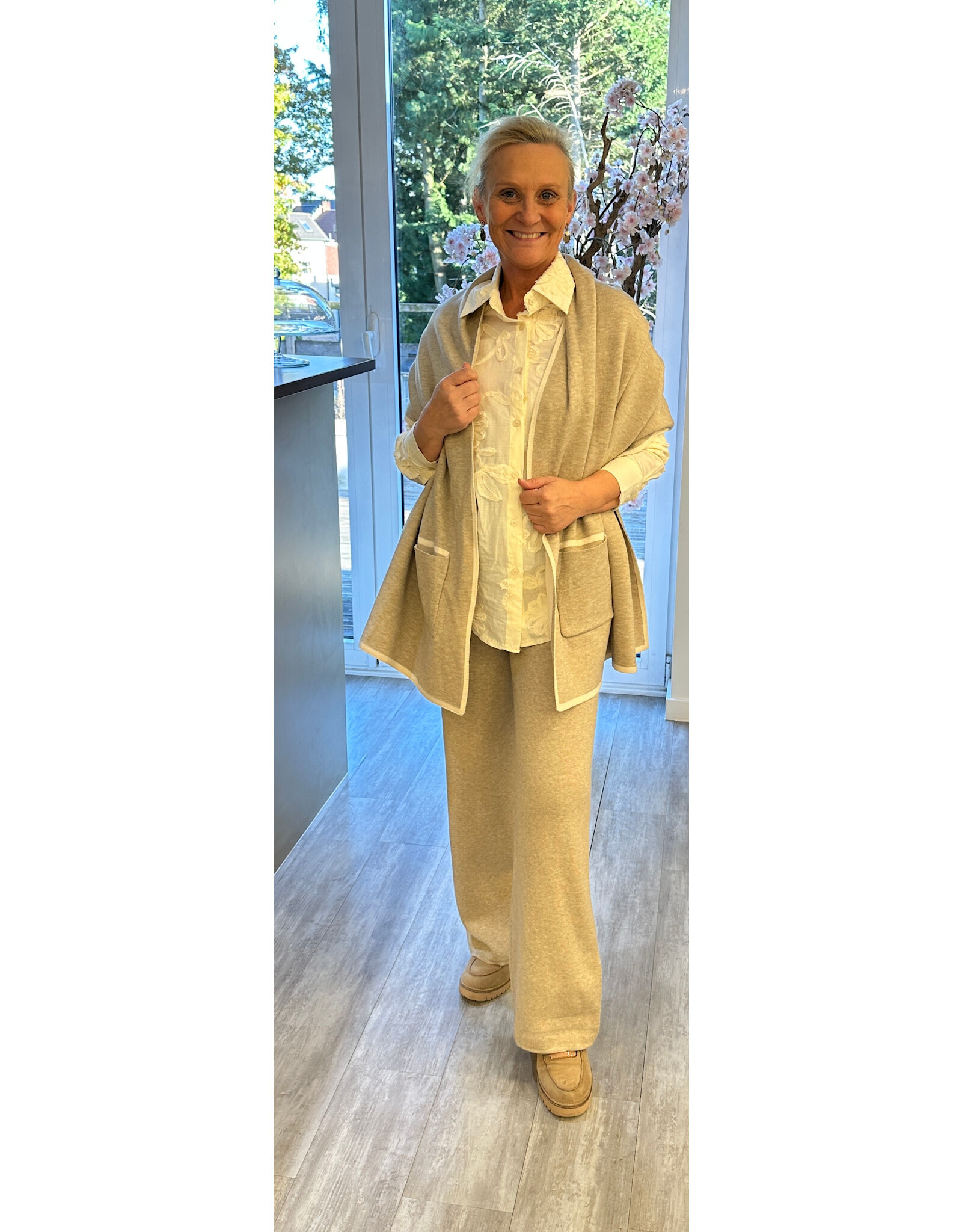 Parijs Gilet/Sjaal taupe